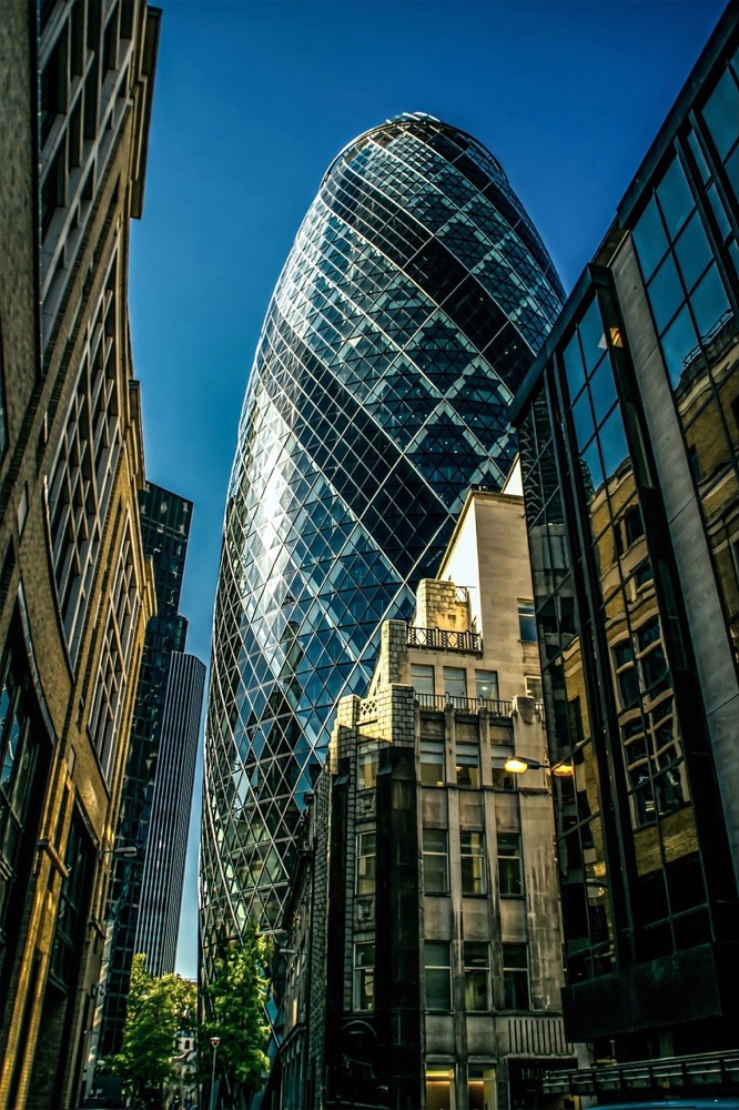 30 St Mary Axe AKA Gherkin, London, England, UK.