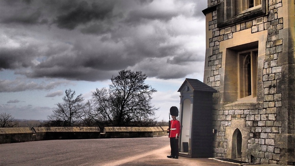 A sentry at Windsor Castle, London, England.