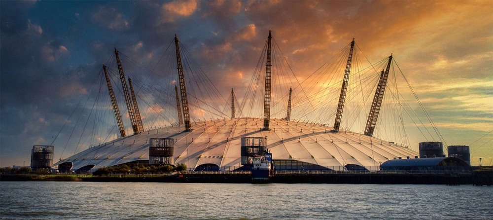 The O2 Arena, Canary Wharf, Greenwich Peninsula, London, England.