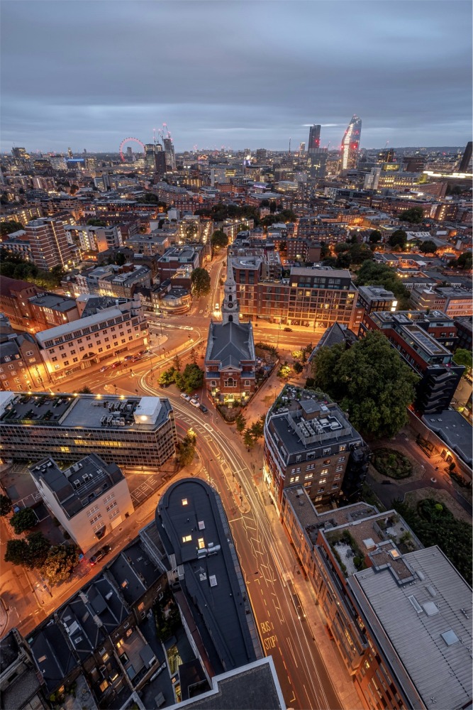 St. George the Martyr Church and Long Lane, London, England.