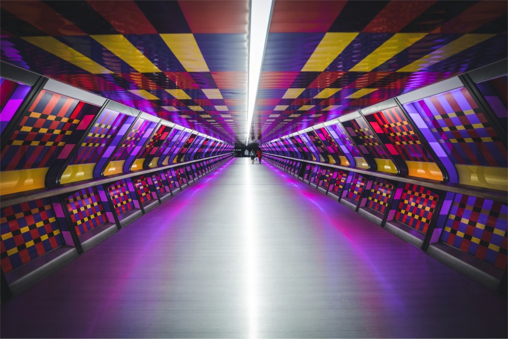 Captivated By Colour by Camille Walalain in the Adams Plaza Bridge, London, England, UK.