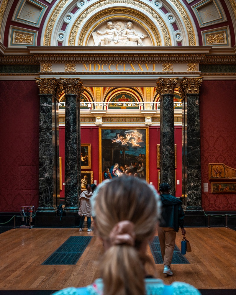 The National Gallery, Trafalgar Square, Covent Garden, London, England, UK.