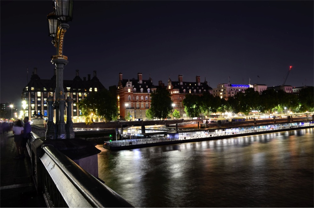 Victoria Embankment and Westminster Pier, London, England, UK.