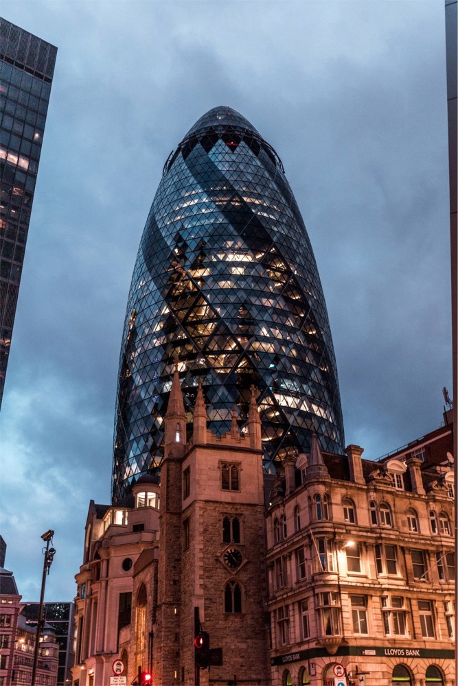 30 St Mary Axe AKA Gherkin, London, England, UK.