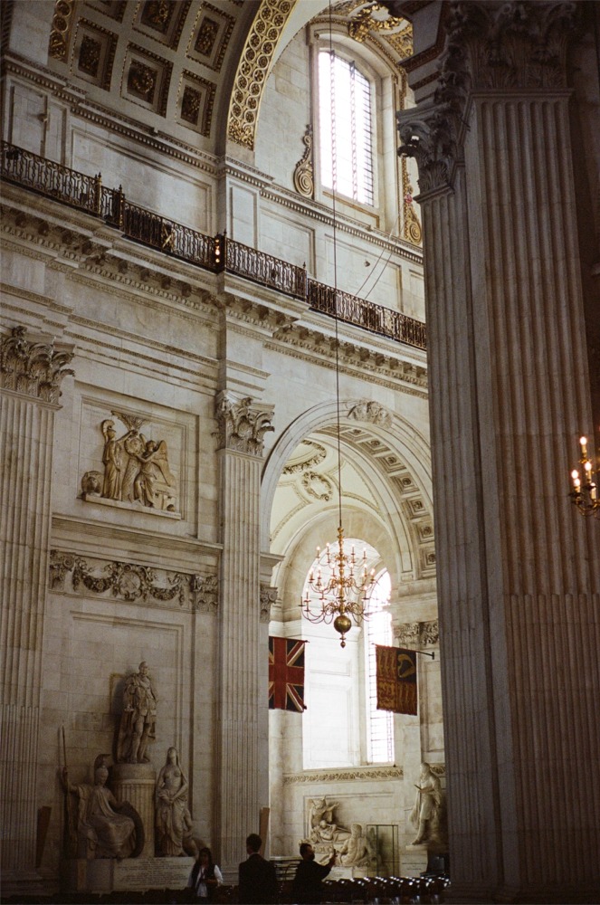 Interior photograph of St Paul's Cathedral in London, England.