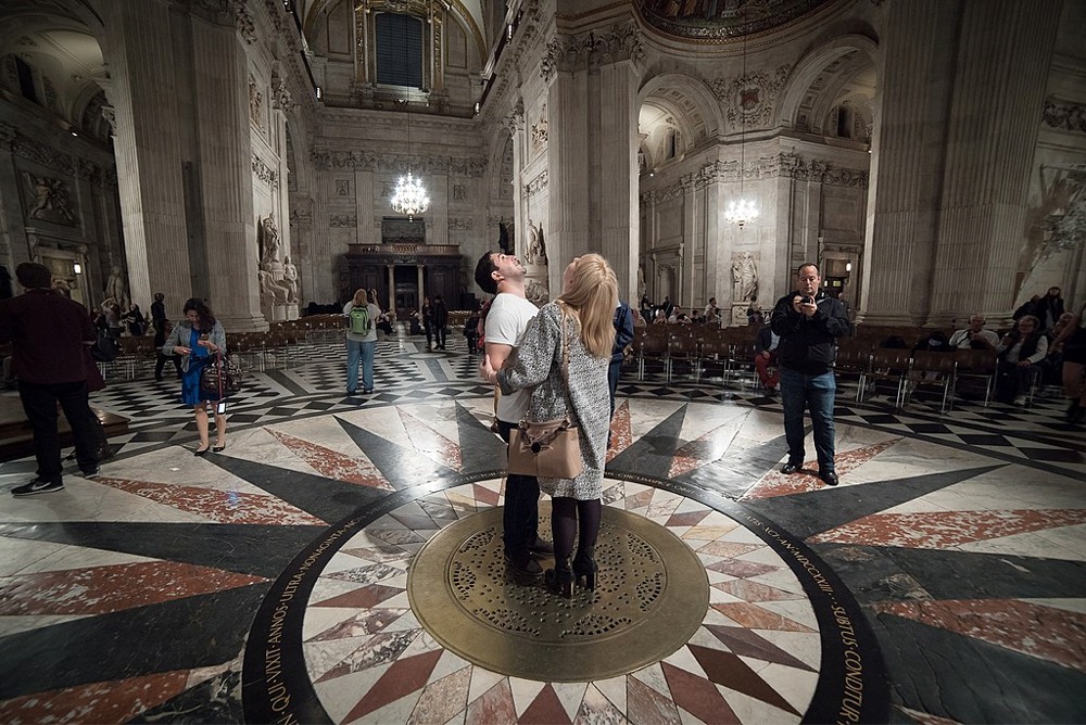 The Spot beneath the dome of St Paul's Cathedral in London England.