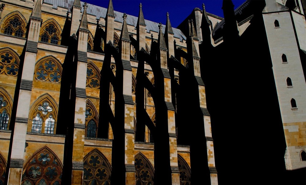 Exterior buttresses on Westminster Abbey London, England.